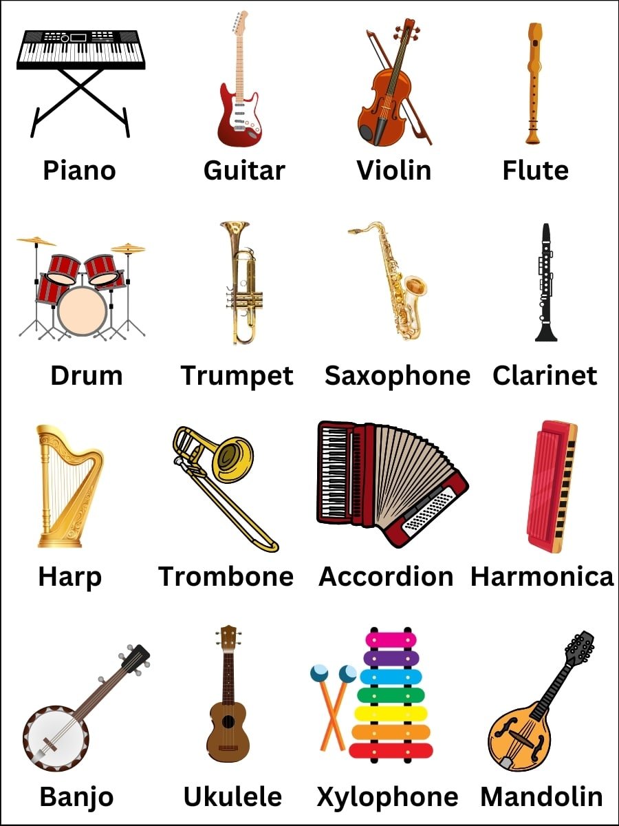 musical instruments names